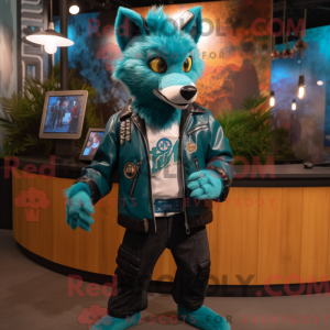 Postava maskota Teal Wolf...