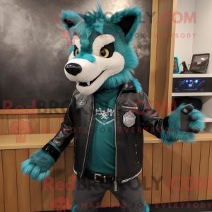 Teal Wolf Maskottchen...