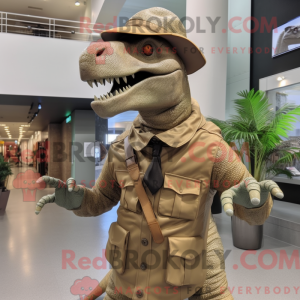 Tan Allosaurus maskot...