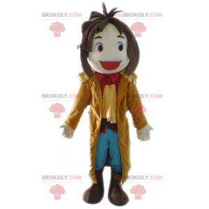 Smiling boy mascot with a long coat - Redbrokoly.com