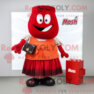 Red Moussaka mascot costume...