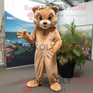 Beige Jaguarundi mascot...