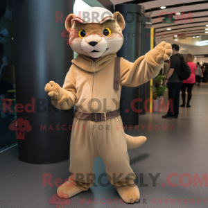 Beige Jaguarundi mascot...