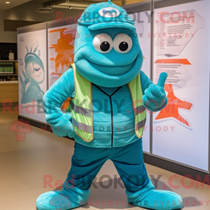 Teal Shrimp Scampi mascot...