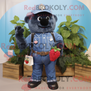 Sort hindbær maskot kostume...