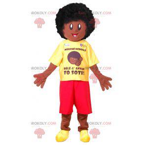 Afro Boy Maskottchen. Afrikanisches Maskottchen - Redbrokoly.com