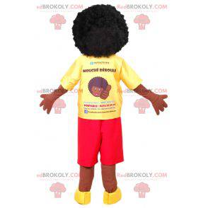 Mascotte de garçon afro. Mascotte d'Africain - Redbrokoly.com