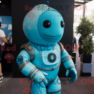 Cyan Astronaut maskot...