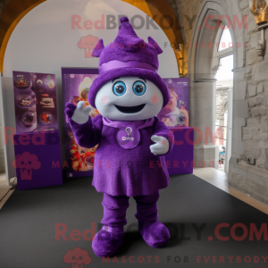 Purple Irish Castle mascot...