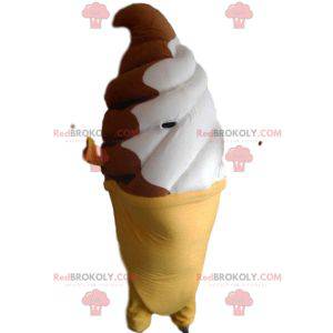 Mascotte de cornet de glace double chocolat/vanille -