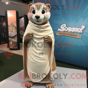 Tan Weasel mascottekostuum...