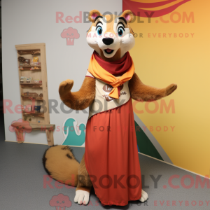 Tan Weasel mascottekostuum...