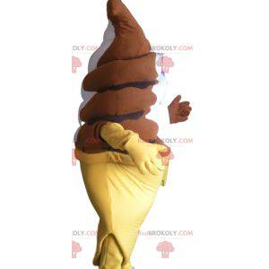 Double chocolate / vanilla ice cream cone mascot -