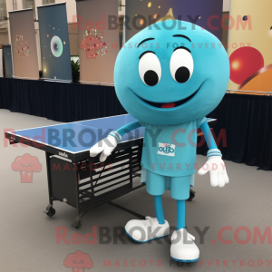 Teal Ping Pong Table mascot...