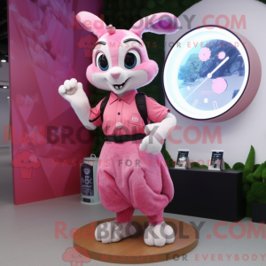 Pink Wild Rabbit maskot...