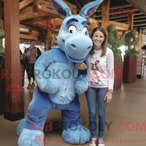 Blue Donkey mascot costume...