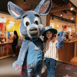 Blauwe ezel mascottekostuum...
