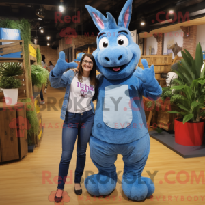 Blue Donkey maskot kostume...