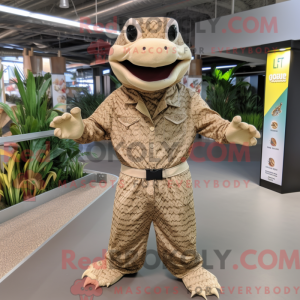 Tan Python maskot kostume...