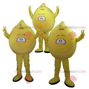 3 mascottes de citrons jaunes géants. Lot de 3 mascottes -