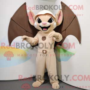 Beige Bat mascot costume...