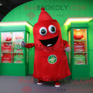 Grøn flaske ketchup maskot...