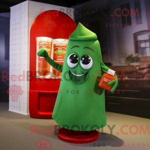 Grøn flaske ketchup maskot...