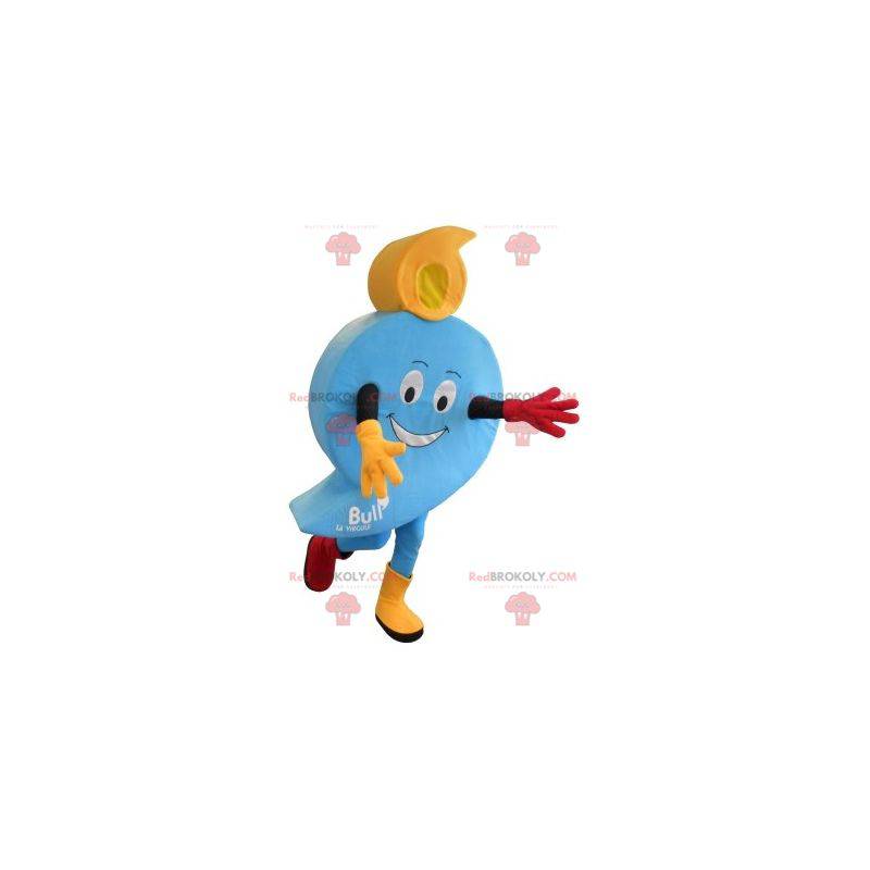 Mascot in the form of a blue bubble. Number 9 - Redbrokoly.com