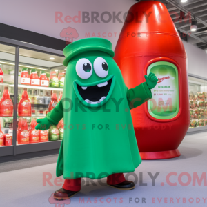 Grøn flaske ketchup maskot...