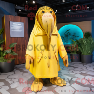 Gul hvalros maskot kostume...