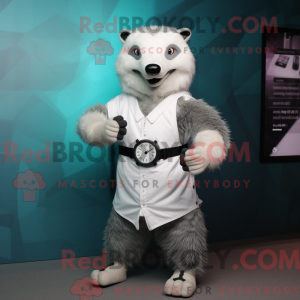 White Badger maskot kostume...