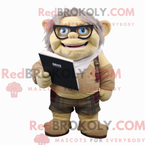 Beige Ogre mascottekostuum...