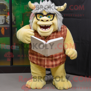 Beige Ogre mascottekostuum...