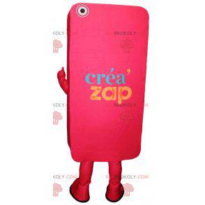 Mascote gigante do telefone celular rosa. Mascote Créa'zap -