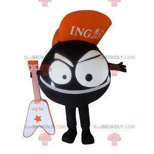 Mascotte mostro nero tutto tondo. Mascotte ING Direct -