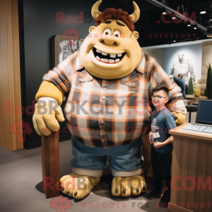Tan Ogre mascottekostuum...