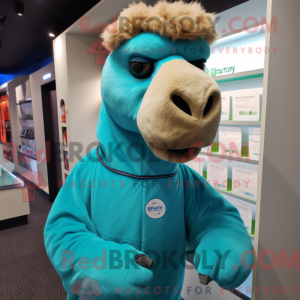 Cyaan Camel mascottekostuum...