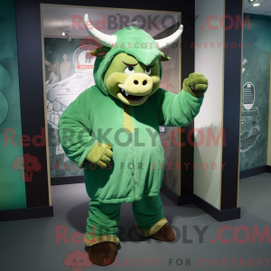 Green Minotaur mascot...