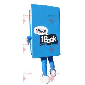 Riesiges blaues und weißes Buchmaskottchen. Kostüm buchen -