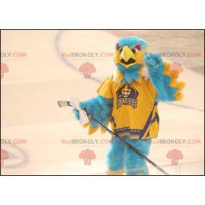 Blue and yellow bird mascot all hairy - eagle mascot -