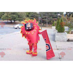 Mascota dragón chino rojo y amarillo gigante - Redbrokoly.com