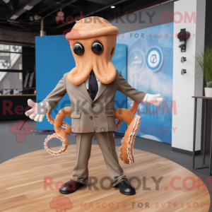 Tan Octopus mascottekostuum...