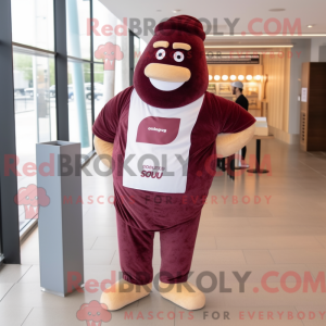 Maroon Croissant maskot...