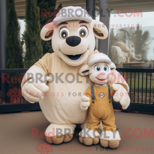 Beige Ram-mascottekostuum...