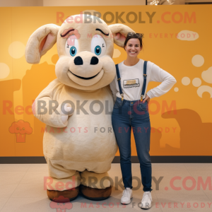 Beige Ram-mascottekostuum...