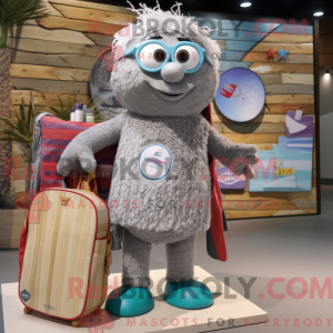 Sølv hindbær maskot kostume...