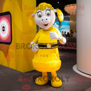 Yellow Ram mascot costume...