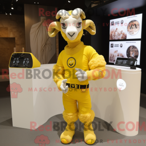 Geel Ram-mascottekostuum...