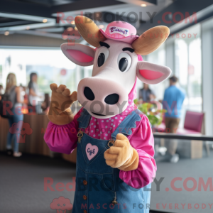 Pink Jersey Cow maskot...