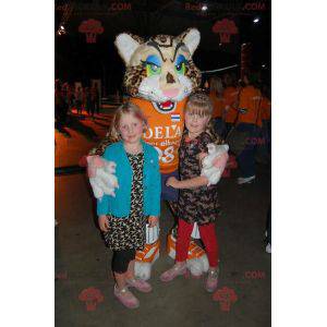 Mascotte gatto leopardo maculato con occhi colorati -